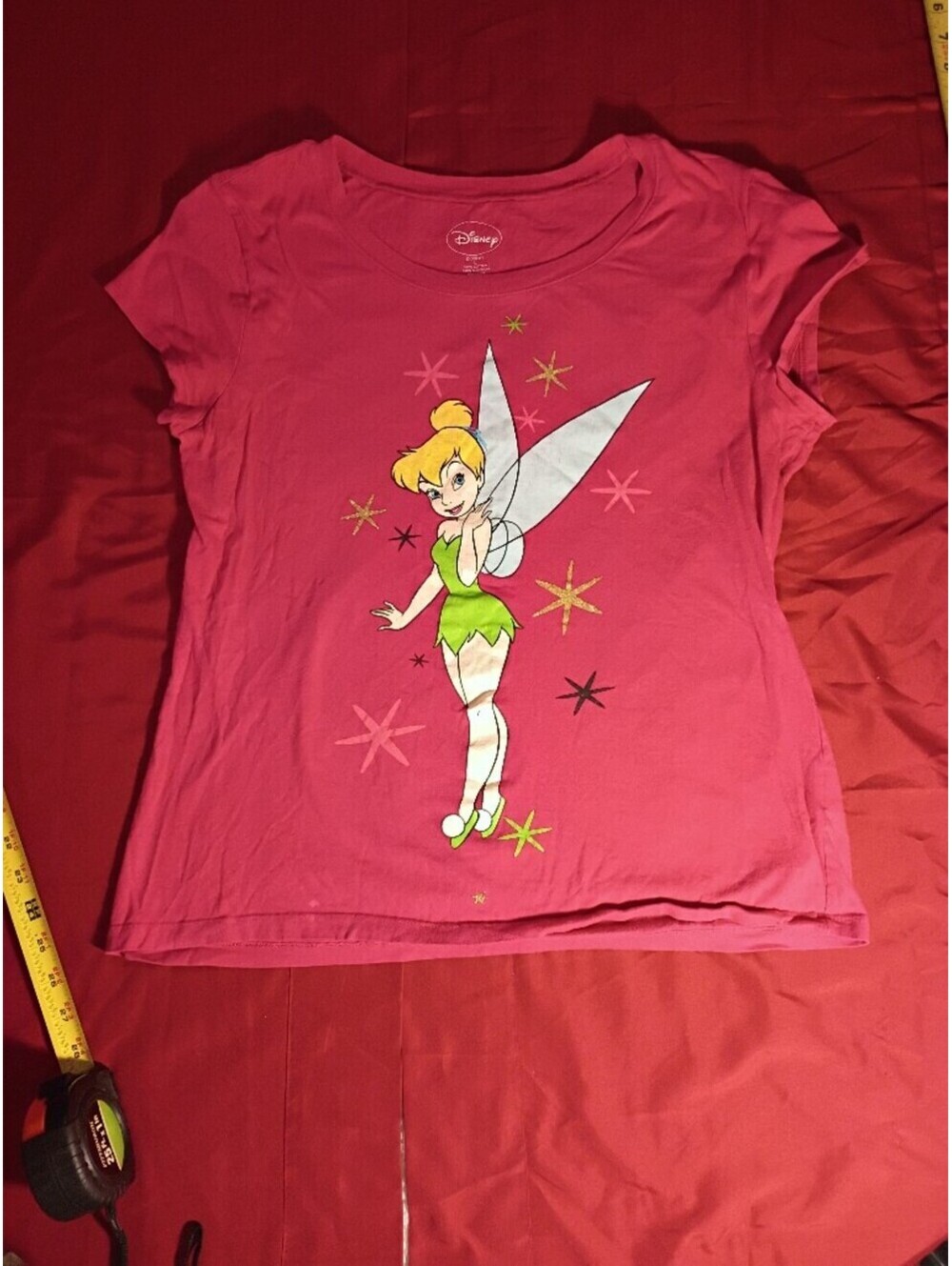 Disney Tinker Bell Pink Cotton T-Shirt Large